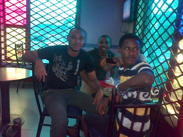 Four Wise Men: Ezeamalukwuo, Chika, Aquila & Chima at Mr Biggs, PH City, Nigeria. photo by unknown