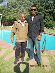 Lawrence Madu C. (r), with Mr Tarpan Sangit @ Cama hotel Ahmedabad, India. photo by Maurice Green.