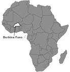 Map of Africa showing Burkina Faso